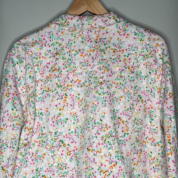 Crown & Ivy Pink Floral Cotton Denim Jacket Women's Size XXL NWT - Picture 7 of 10